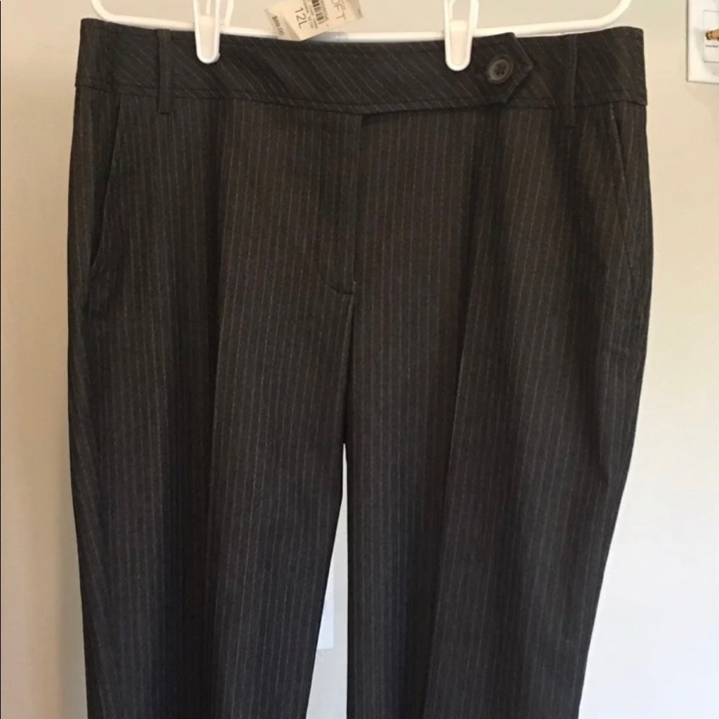 Ann Taylor Loft - Gray Pinstripe- Size 12l